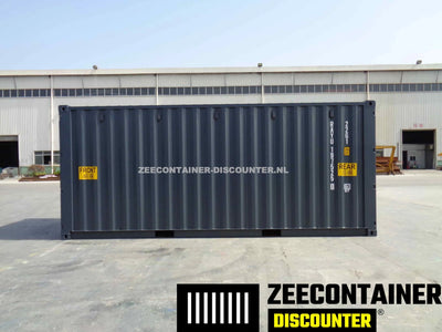 20ft Dubbeldeurs Zeecontainer  – RAL 7016 Antracietgrijs – Nieuw (CSC) - Zeecontainer Discounter