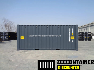 20ft Dubbeldeurs Zeecontainer  – RAL 7016 Antracietgrijs – Nieuw (CSC) - Zeecontainer Discounter