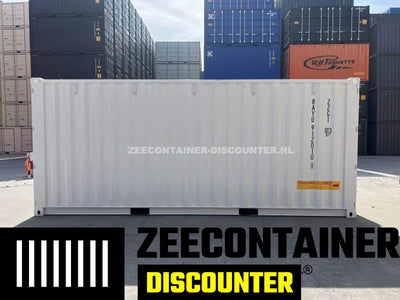 20ft Dubbeldeurs Zeecontainer  – RAL 9010 Zuiver wit – Nieuw (CSC) Zeecontainer Discounter