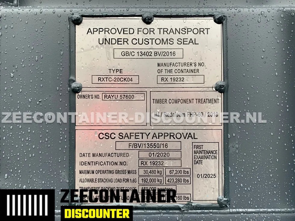 20ft Open-Side (FSA) Zeecontainer  – RAL 7016 Grijs – Nieuw (CSC) Zeecontainer Discounter