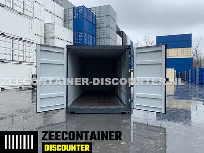 20ft Open-Side (FSA) Zeecontainer  – RAL 7016 Grijs – Nieuw (CSC) Zeecontainer Discounter
