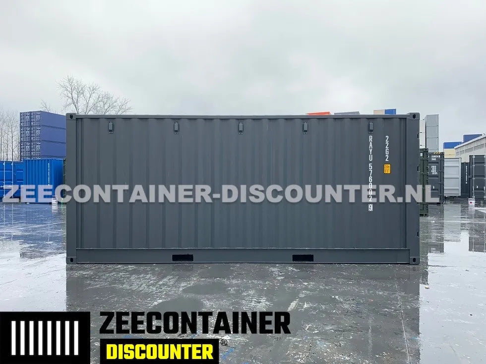 20ft Open-Side (FSA) Zeecontainer  – RAL 7016 Grijs – Nieuw (CSC) Zeecontainer Discounter