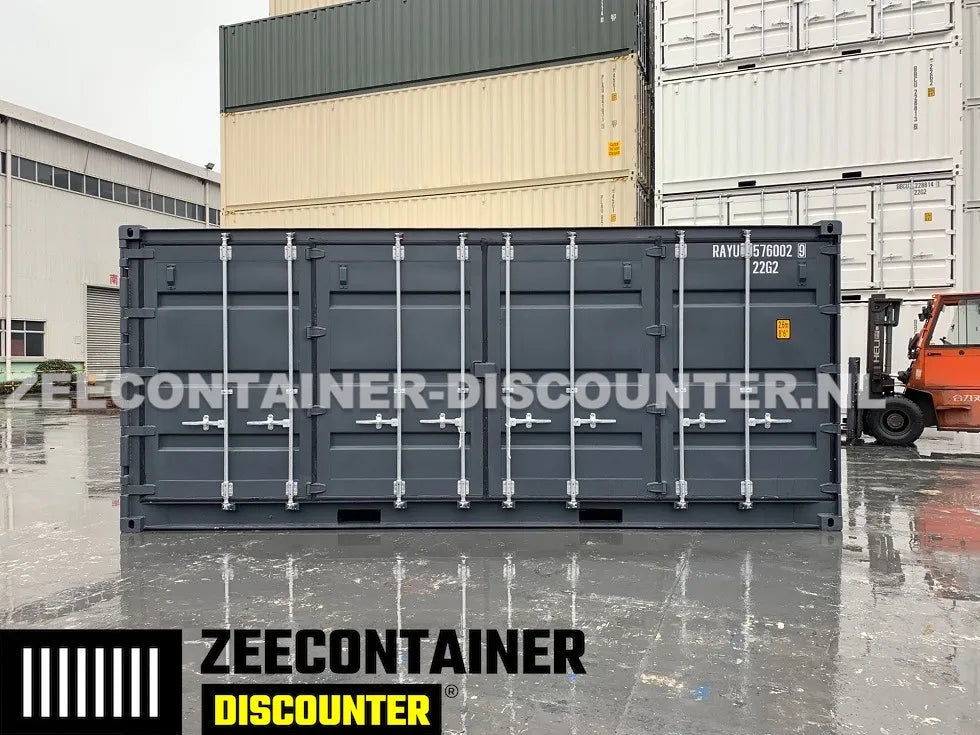 20ft Open-Side (FSA) Zeecontainer  – RAL 7016 Grijs – Nieuw (CSC) Zeecontainer Discounter