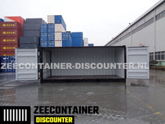 20ft Open-Side (FSA) Zeecontainer  – RAL 9005 Zwart – Nieuw (CSC) - Zeecontainer Discounter