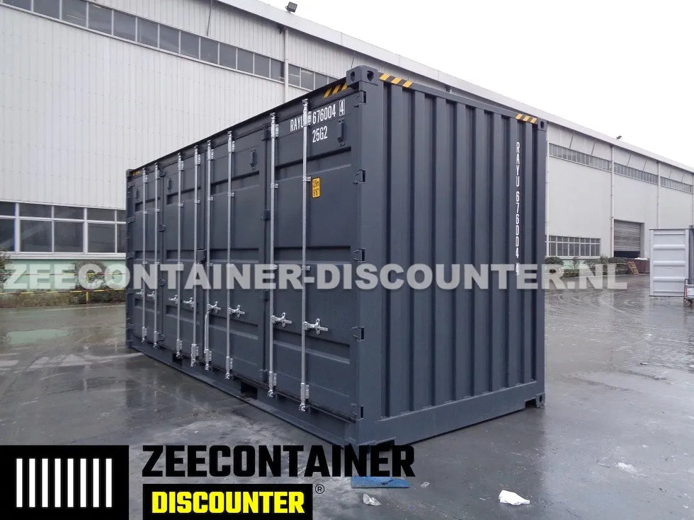 20ft High-Cube Open-Side (HC-FSA) – Zeecontainer RAL 7016 – Nieuw (CSC) Zeecontainer Discounter