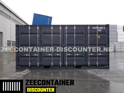 20ft High-Cube Open-Side (HC-FSA) – Zeecontainer RAL 7016 – Nieuw (CSC) Zeecontainer Discounter