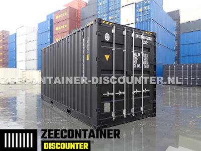 20ft High-Cube Open-Side Zeecontainer (HC-FSA) – RAL 9005 Zwart – Nieuw (CSC) - Zeecontainer Discounter