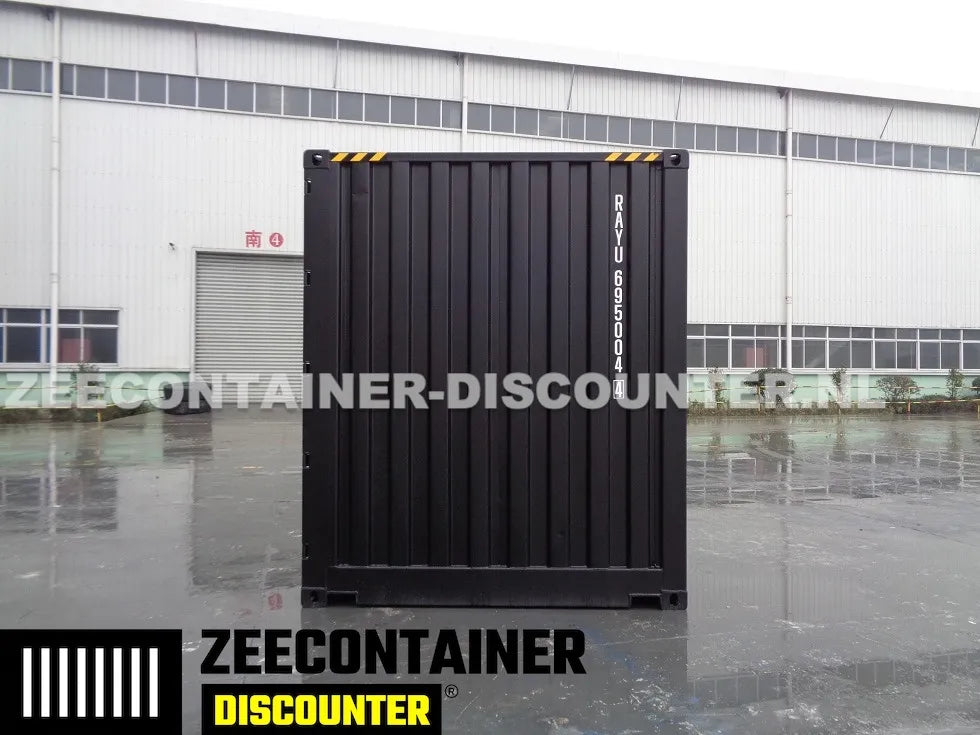 20ft High-Cube Open-Side Zeecontainer (HC-FSA) – RAL 9005 Zwart – Nieuw (CSC) - Zeecontainer Discounter