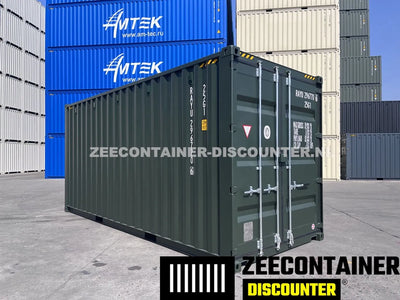 20ft High-Cube Zeecontainer – RAL 6007 Groen – Nieuw (CSC) - Zeecontainer Discounter