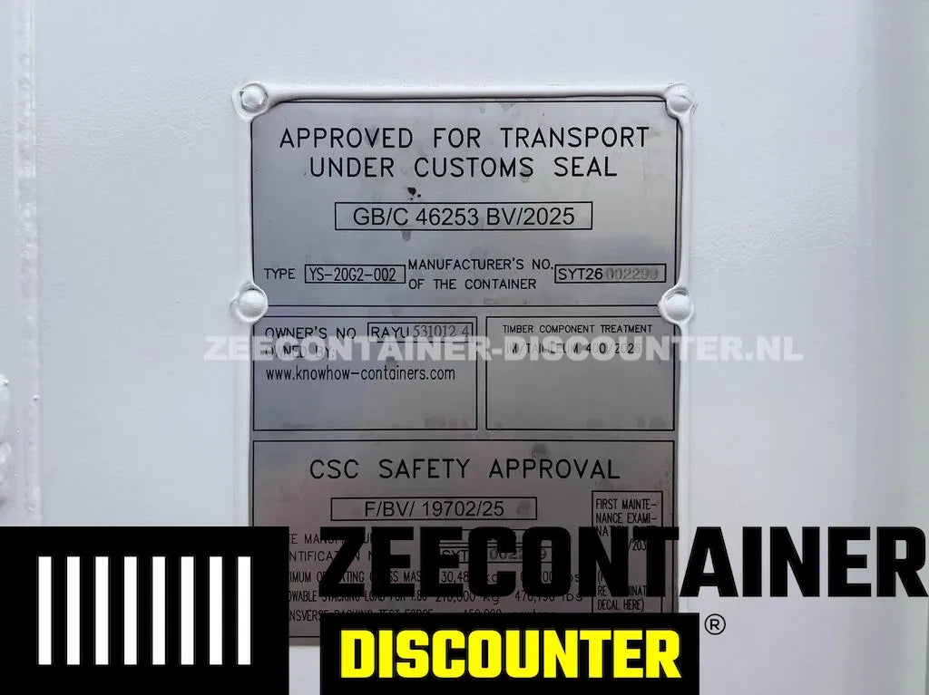 20ft Low-Cube Open-Side Zeecontainer (LC-FSA) – RAL 5010 Blauw – Nieuw (CSC) - Zeecontainer Discounter