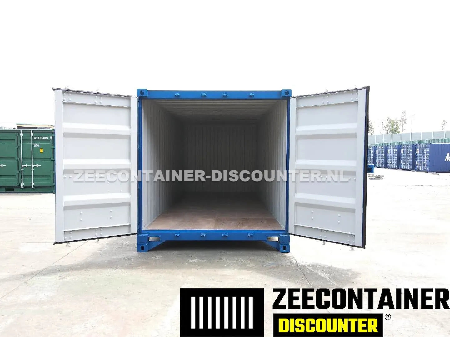 20ft Low-Cube Zeecontainer – RAL 5010 Blauw – Nieuw (CSC) - Zeecontainer Discounter