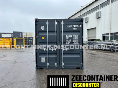 20ft Zeecontainer met 4 Zijdeuren – RAL 7016 Antracietgrijs – Nieuw (CSC) - Zeecontainer Discounter