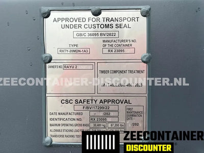 20ft Zeecontainer met 4 Zijdeuren – RAL 7016 Antracietgrijs – Nieuw (CSC) - Zeecontainer Discounter