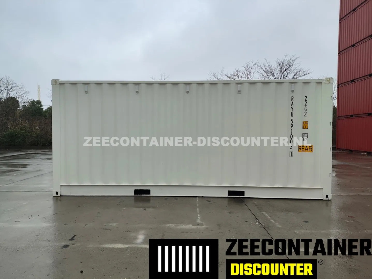 20ft Open-Side (FSA) Zeecontainer  – RAL 9010 Wit – Nieuw (CSC) Zeecontainer Discounter