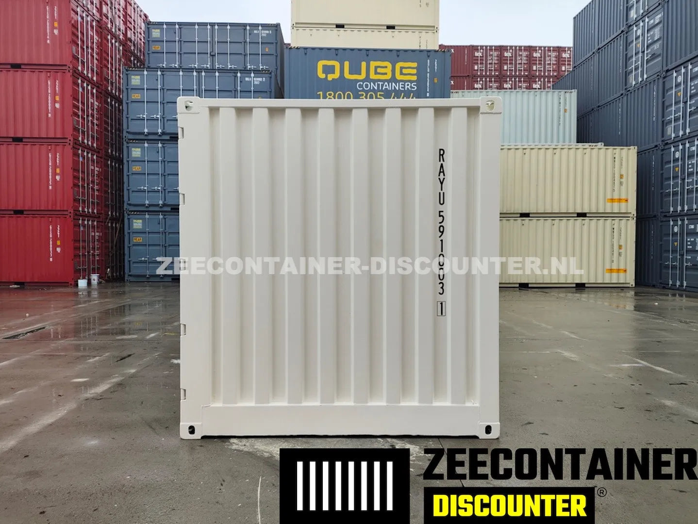 20ft Open-Side (FSA) Zeecontainer  – RAL 9010 Wit – Nieuw (CSC) Zeecontainer Discounter