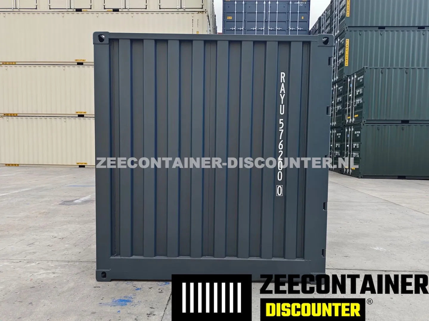 20ft Open-Side-Links (FSA-L) Zeecontainer  – RAL 7016 Antracietgrijs – Nieuw (CSC) - Zeecontainer Discounter