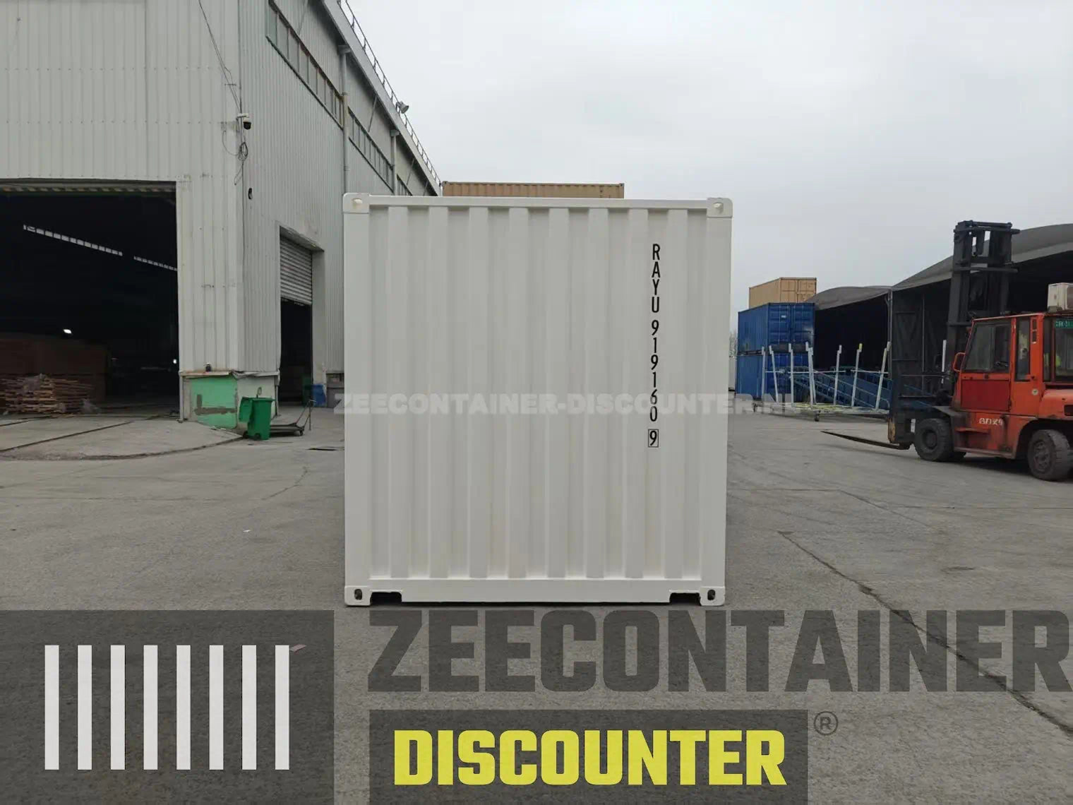 20ft Verhuiscontainer (Dry Van) – RAL 9010 Zuiver wit – Nieuw (CSC) Zeecontainer Discounter