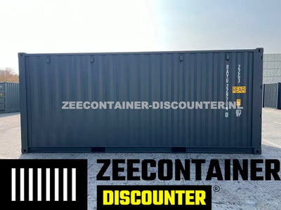 20ft met 2 zijdoorgangen (elk dubbeldeurs) - RAL 7016 – Nieuw (CSC) - Zeecontainer Discounter