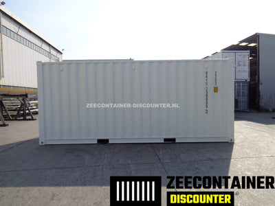 20ft Zeecontainer met 3 Zijdeuren – RAL 9010 Wit – Nieuw (CSC) - Zeecontainer Discounter