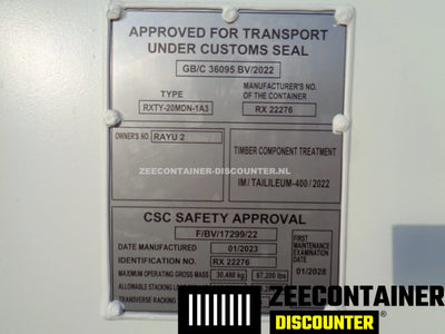 20ft Zeecontainer met 4 Zijdeuren – RAL 9010 Zwart – Nieuw (CSC) - Zeecontainer Discounter