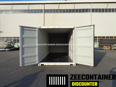 20ft Zeecontainer met 4 Zijdeuren – RAL 9010 Zwart – Nieuw (CSC) - Zeecontainer Discounter