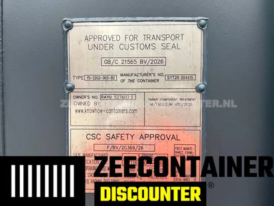 20ft Dubbeldeurs Open-Side (HC-FSA) – Zeecontainer RAL 7016 – Nieuw (CSC) Zeecontainer Discounter