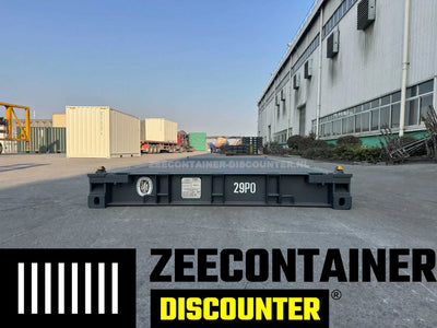 20ft Platform container – RAL 7016 Antracietgrijs – Nieuw (CSC) Zeecontainer Discounter