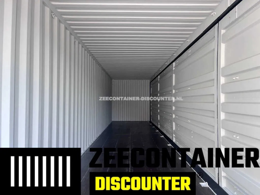 40ft High-Cube Open-Side (HC-FSA) –  Zeecontainer RAL 9005 – Nieuw (CSC) Zeecontainer Discounter