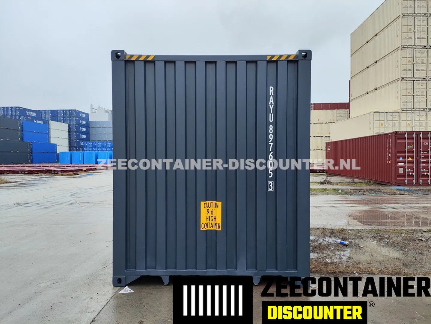 40ft High-Cube met 4 Zijdeuren – Zeecontainer RAL 7016 – Nieuw (CSC) - Zeecontainer Discounter