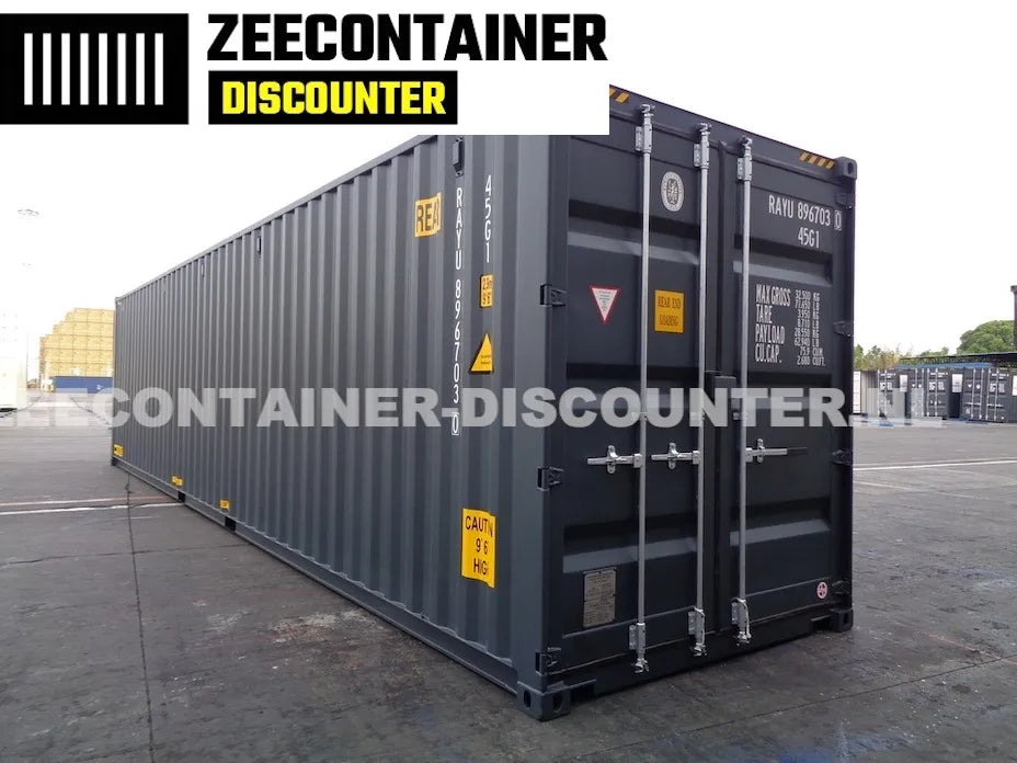 40ft High-Cube Dubbeldeurs – Zeecontainer RAL 7016 – Nieuw (CSC) - Zeecontainer Discounter