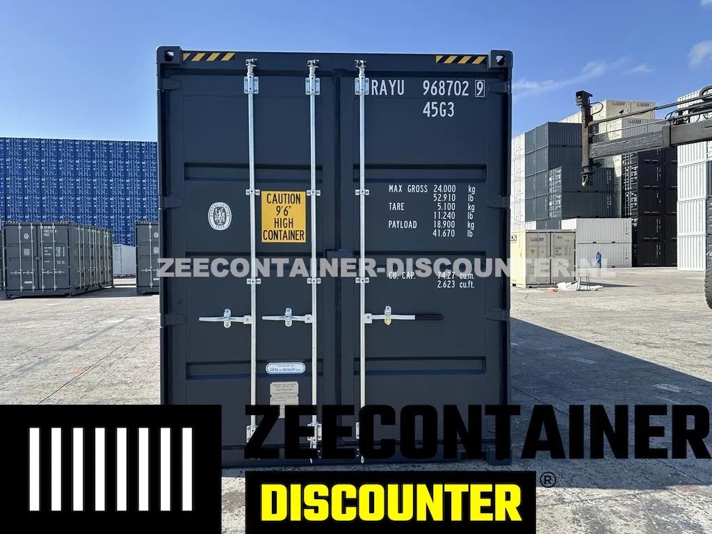 40ft High-Cube met 8 Compartimenten – Zeecontainer RAL 7016 – Nieuw (CSC) - Zeecontainer Discounter