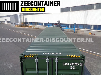 40ft High-Cube Zeecontainer – RAL 6007 Groen – Nieuw (CSC) - Zeecontainer Discounter