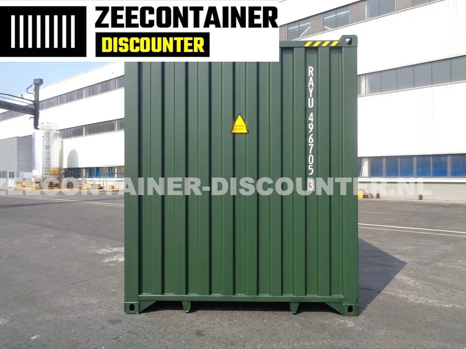 40ft High-Cube Zeecontainer – RAL 6007 Groen – Nieuw (CSC) - Zeecontainer Discounter