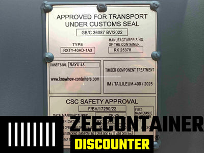 40ft Zeecontainer (Dry Van) – RAL 7016 Antracietgrijs – Nieuw (CSC) - Zeecontainer Discounter