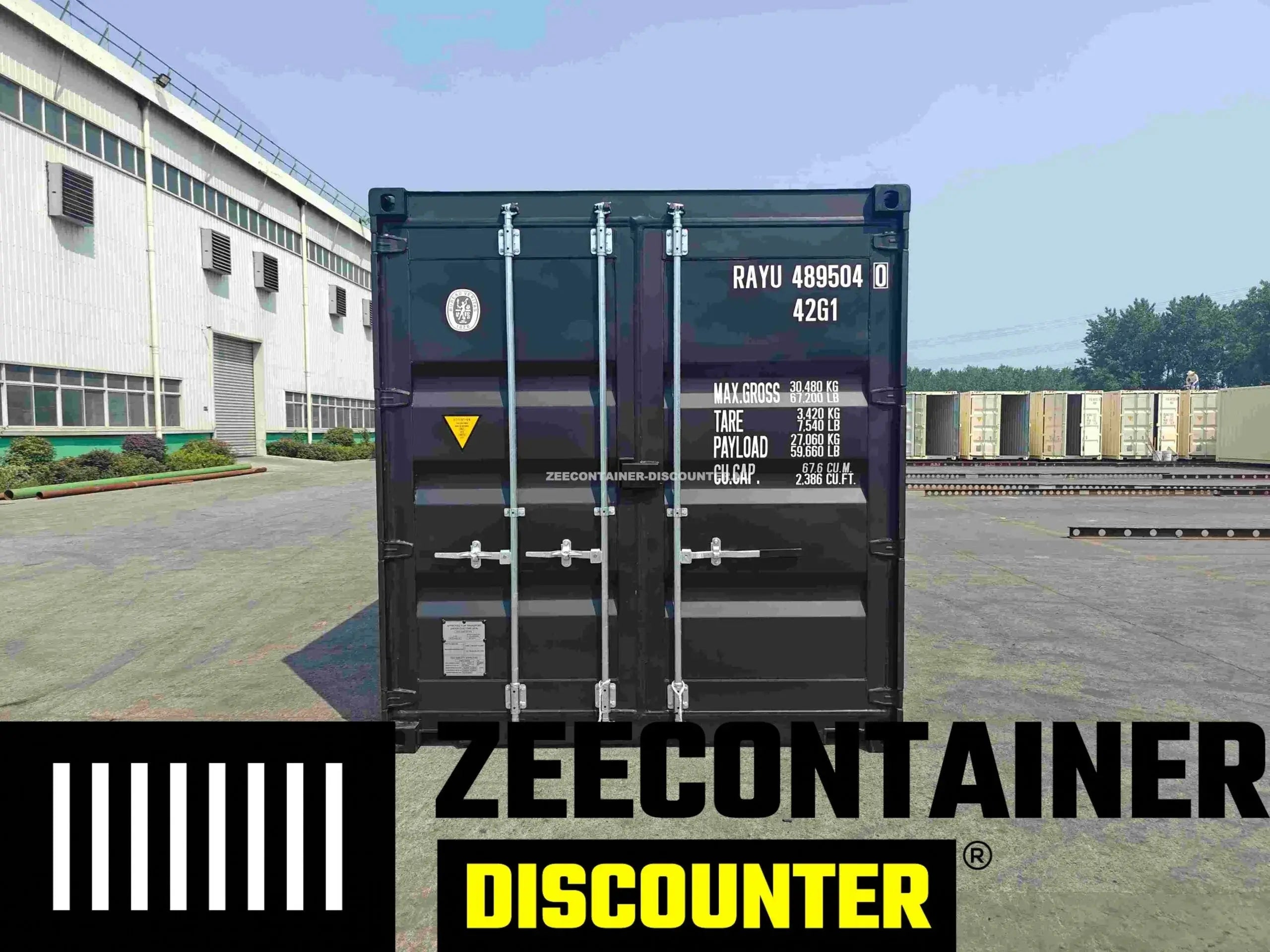 40ft Zeecontainer (Dry Van) – RAL 9005 Gitzwart – Nieuw Zeecontainer Discounter