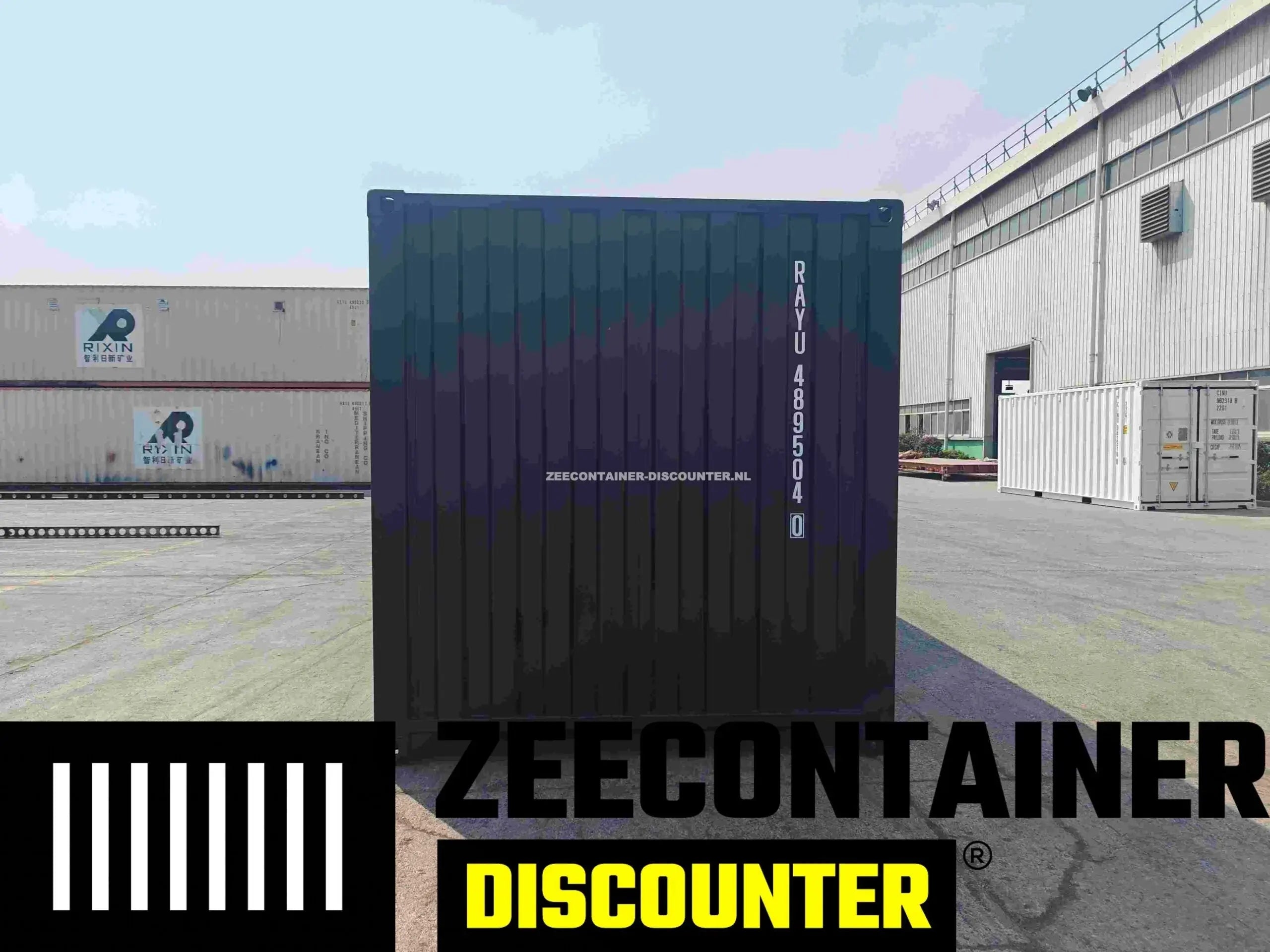 40ft Zeecontainer (Dry Van) – RAL 9005 Gitzwart – Nieuw Zeecontainer Discounter
