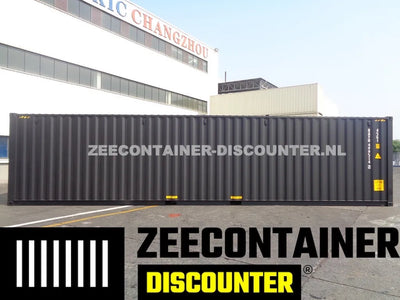 40ft High-Cube Zeecontainer – RAL 9005 Zwart – Nieuw (CSC) Zeecontainer Discounter