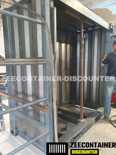 4ft opslagcontainer 1530kg Draagvermogen – RAL 9005 Gitzwart – Nieuw - Zeecontainer Discounter