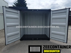 4ft opslagcontainer 1530kg Draagvermogen – RAL 9005 Gitzwart – Nieuw - Zeecontainer Discounter