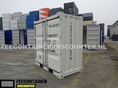 4ft opslagcontainer 2330kg Draagvermogen – RAL 9010 Zuiver wit – Nieuw - Zeecontainer Discounter