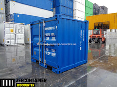 6ft Opslagcontainer in Cortenstaal – RAL 5010 Blauw – Nieuw - Zeecontainer Discounter
