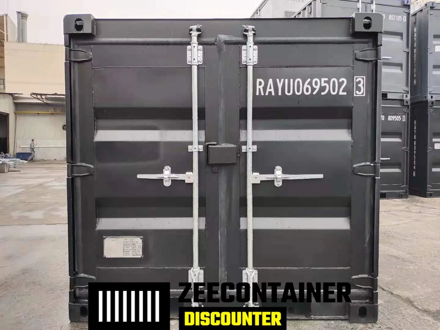 6ft Opslagcontainer in Cortenstaal – RAL 9005 Zwart – Nieuw - Zeecontainer Discounter