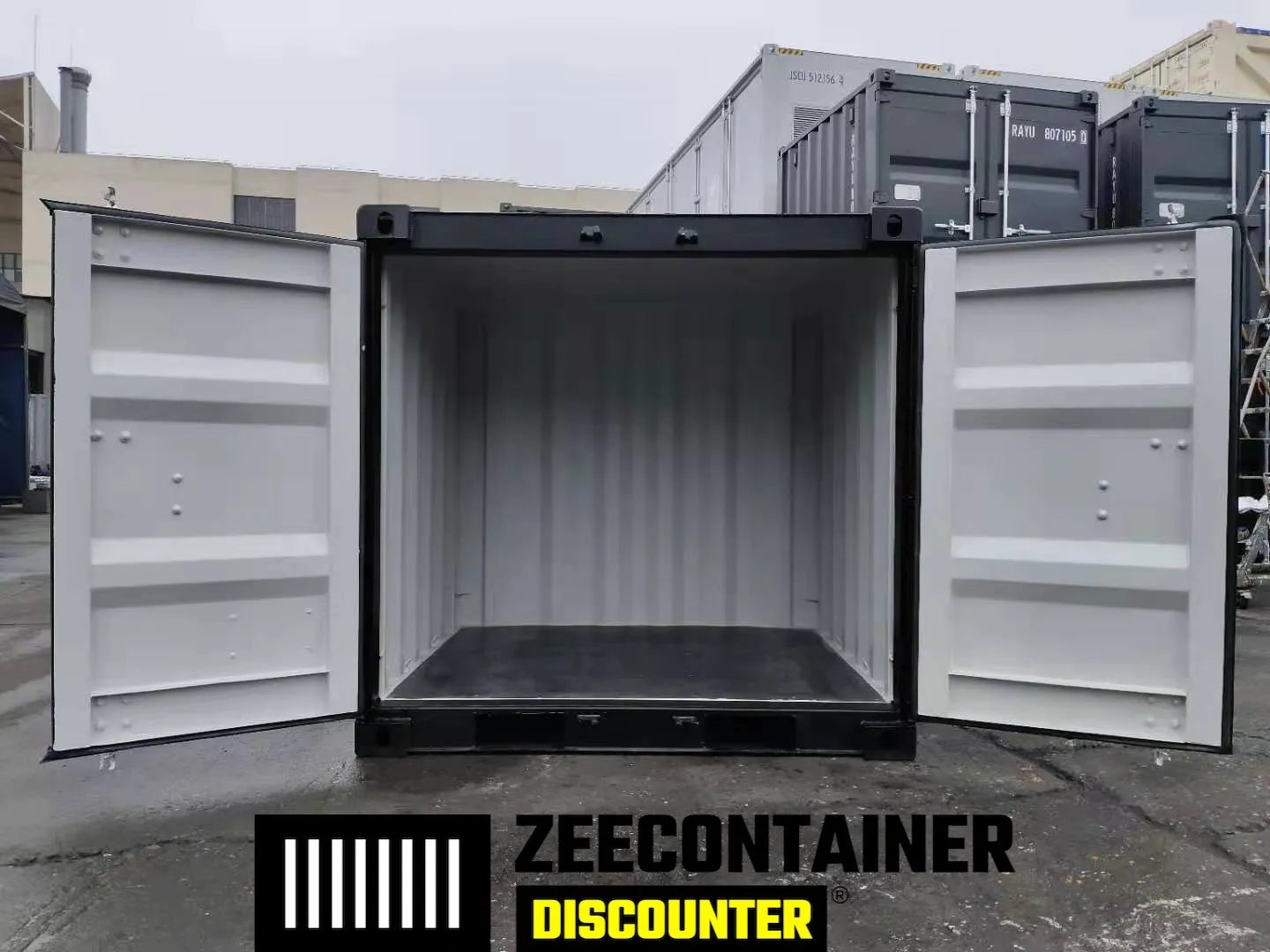 6ft Opslagcontainer in Cortenstaal – RAL 9005 Zwart – Nieuw - Zeecontainer Discounter