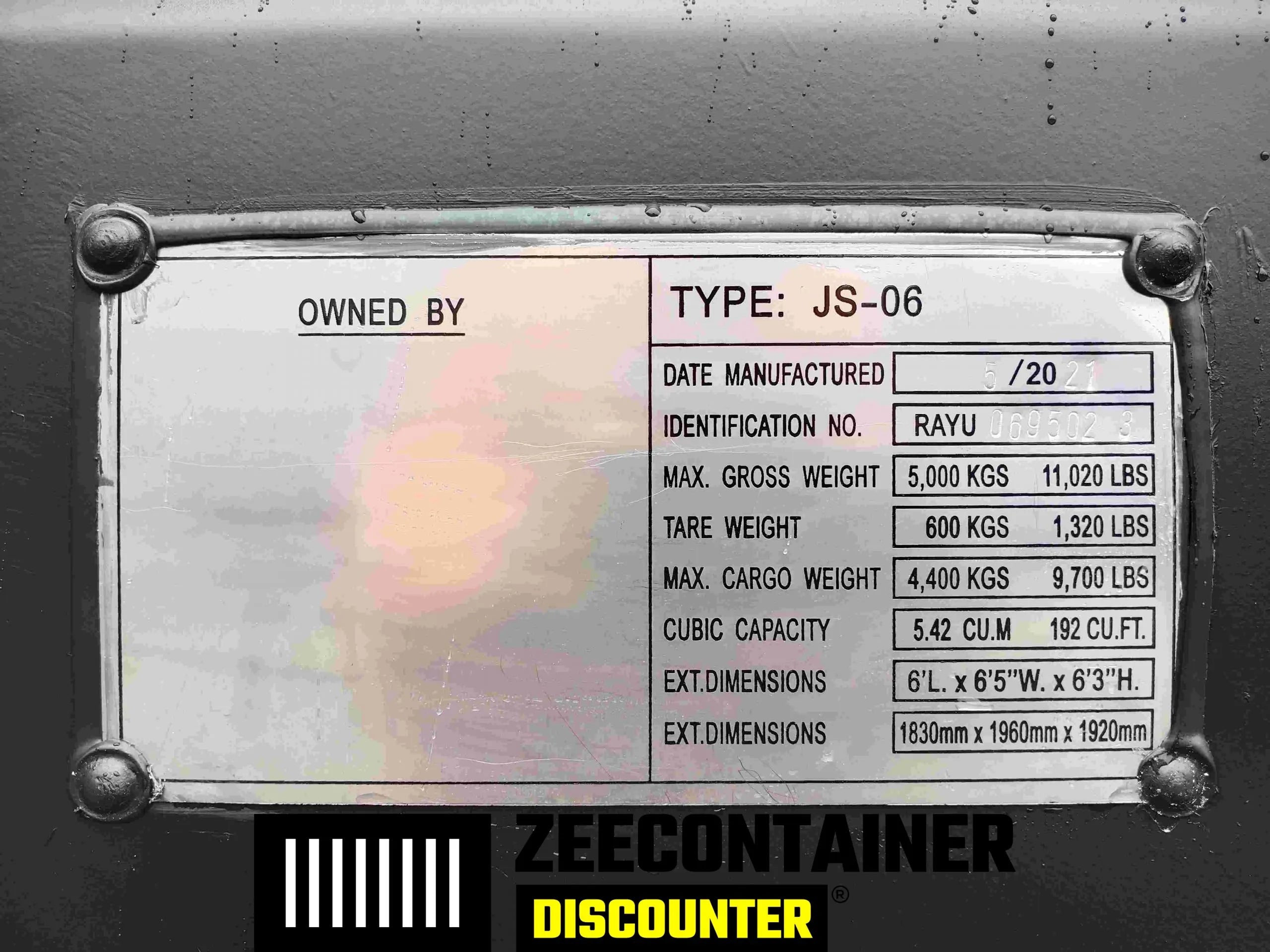 6ft Opslagcontainer in Cortenstaal – RAL 9005 Zwart – Nieuw - Zeecontainer Discounter