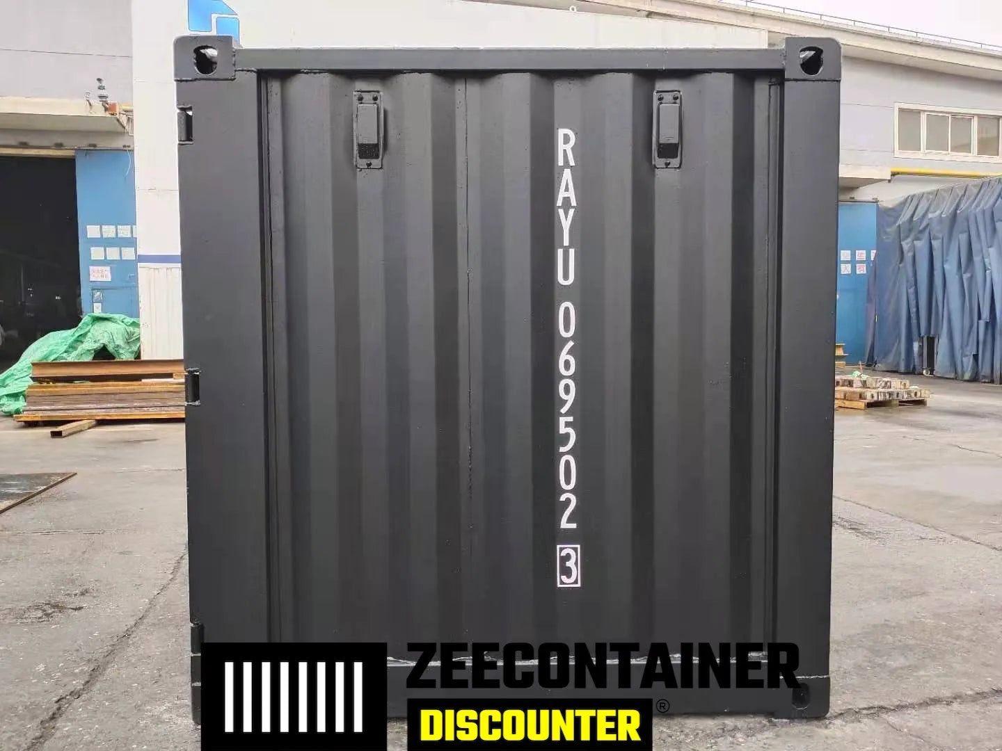 6ft Opslagcontainer in Cortenstaal – RAL 9005 Zwart – Nieuw - Zeecontainer Discounter