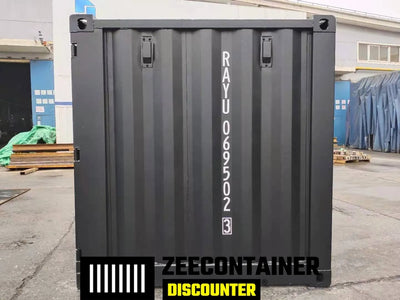 6ft Opslagcontainer in Cortenstaal – RAL 9005 Zwart – Nieuw - Zeecontainer Discounter
