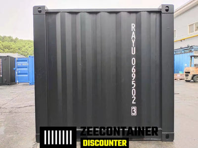 6ft Opslagcontainer in Cortenstaal – RAL 9005 Zwart – Nieuw - Zeecontainer Discounter