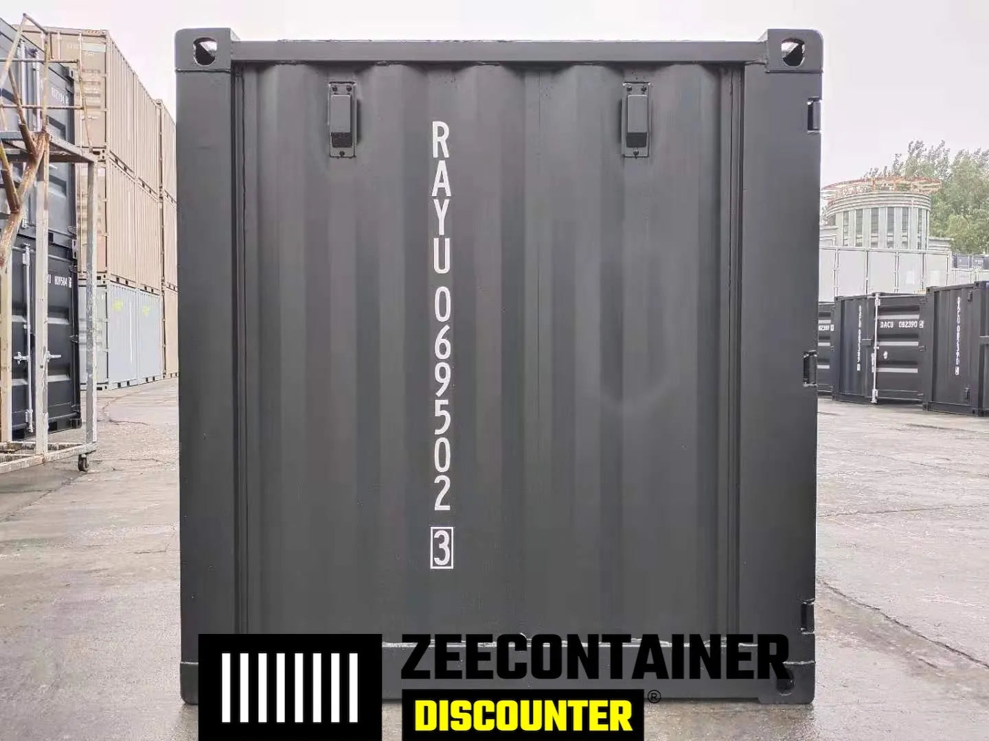 6ft Opslagcontainer in Cortenstaal – RAL 9005 Zwart – Nieuw - Zeecontainer Discounter