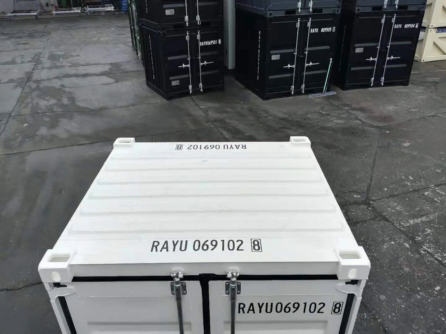 6ft Opslagcontainer in Cortenstaal – RAL 9010 Wit – Nieuw - Zeecontainer Discounter