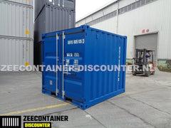 8ft Opslagcontainer 5100kg Draagvermogen met Slotkast – RAL 5010 – Nieuw - Zeecontainer Discounter